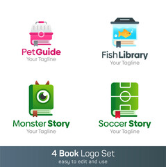 Book Shape Logo Template Set. Good for Business, Agency, Community and Organization