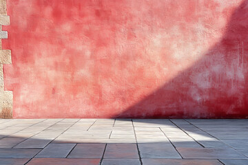 red wall and tile floor: a minimalist architectural exploration