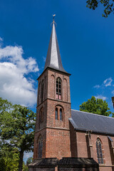 Slotkapel Kasteel (Castle chapel) in historic Castle De Haar (Kasteel de Haar, 1892) near Utrecht. Chapel features elaborate stonework and exquisite stained-glass windows. Haarzuilens, the Netherlands