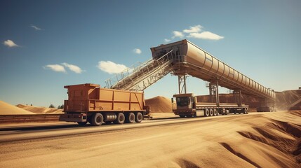 Obraz premium A photo of a grain truck being loaded