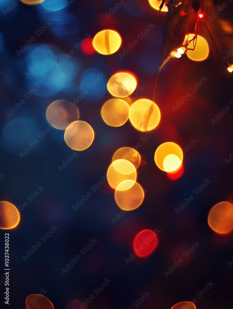 Poster a collection of vibrant christmas lights illuminates the night, casting a warm glow and adding a joy