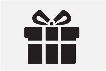 A simple black-and-white icon of a gift box.