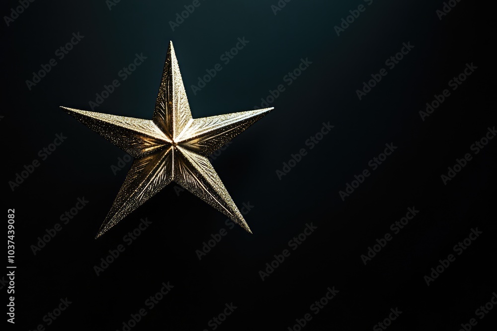 Poster A Glittering Gold Star on a Dark Background