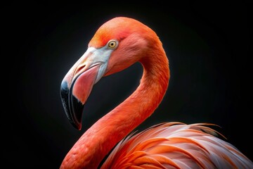 Obraz premium Portrait of a pink flamingo