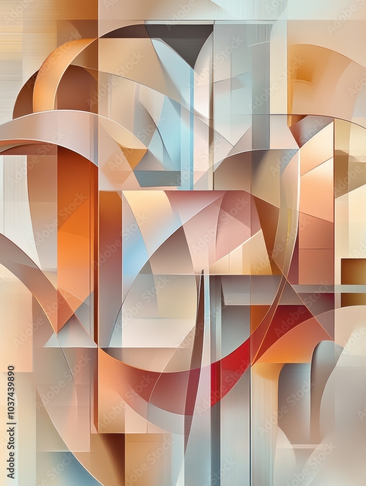 Poster colorful abstract shapes reminiscent of gift boxes and ribbons create a vibrant composition ideal fo