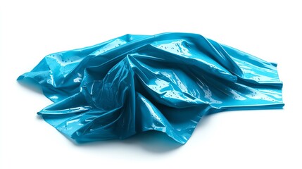 Obraz premium Blue plastic sheet, white isolate background