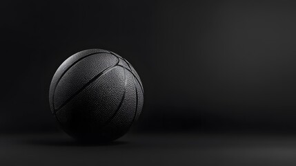 Close-up of a textured basketball in dramatic low-key lighting against a dark background