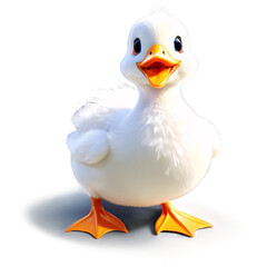 A 3d cartoon-style duckling transparent illustration image, without background images.