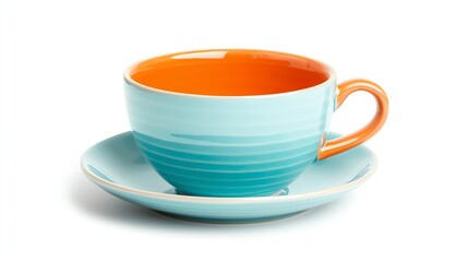 Teacup and saucer, white isolate background