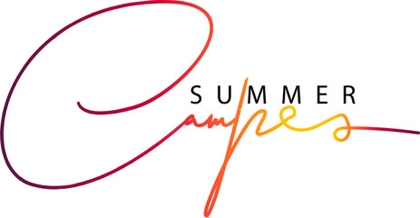 Summer camp, Summer Camp text. gradient color Summer Camp text