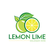 lemon lime logo design template 
