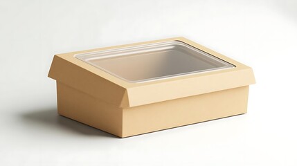 Cardboard Box with Clear Window Packaging Mockup