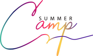 Summer camp, Summer Camp text. gradient color Summer Camp text