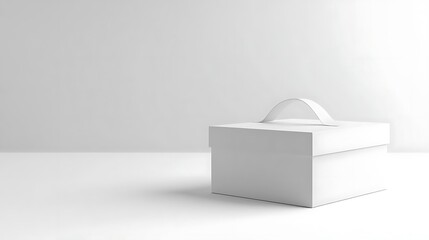 White Cardboard Box with Handle Mockup