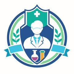 Vector Image of Doctor Using Medical Equipment in Lab