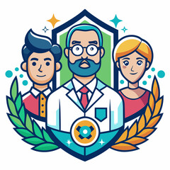 Vector Image of Scientist Doctor in Medical Research Lab