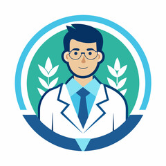 Vector Image of Doctor Working in Lab