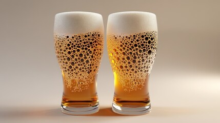 Two Glasses of Frothy Beer