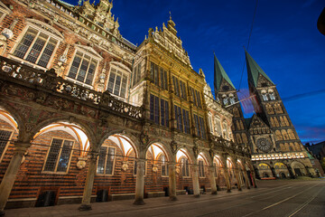 Fototapeta premium Bremen City Hall or Rathaus in the old town of Bremen, Germany