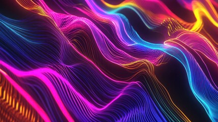 Obraz premium Abstract Colorful Neon Lines