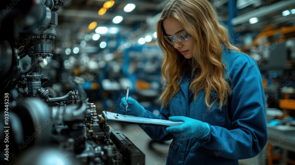 Poster technician configuring an industrial robot for precise manufacturing tasks, symbolizing the increasi