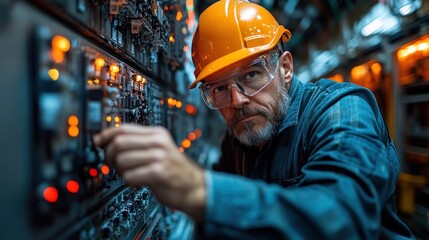 Technician configuring a smart factory system using Internet of Things (IoT) technology, symbolizing the future of interconnected manufacturing