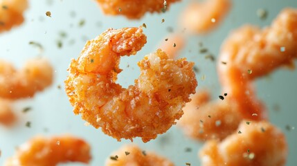 Crispy fried shrimp close-up