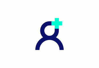 Logo User with plus sign, healthcare and hospital