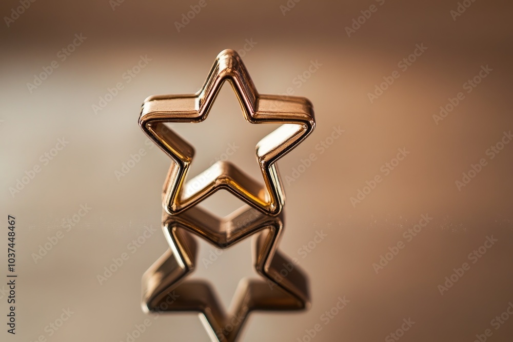 Poster A Golden Star-Shaped Object Reflecting on a Smooth Surface