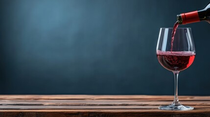 Elegant Wine Pouring into Glass on Rustic Table