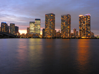Fototapeta premium 夜景 晴海 東京都江東区豊洲の風景