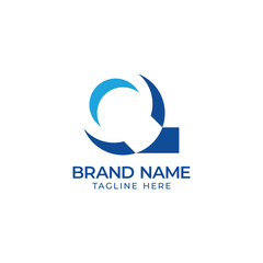 Letter Q negative space unique logo vector