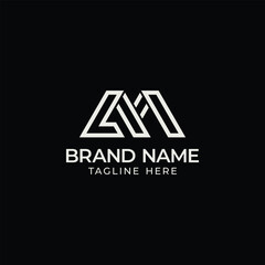 line art monogram letter LM logo vector building real estate