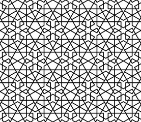 Fototapeta premium Seamless geometric pattern. Background vector illustration. Seamless girih pattern. Traditional Islamic Design. Mosque decoration element. Seamless geometric pattern. Morocco seamless vector pattern.