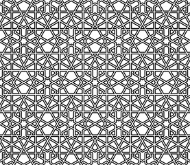 Seamless geometric pattern. Background vector illustration. Seamless girih pattern. Traditional Islamic Design. Mosque decoration element. Seamless geometric pattern. Morocco seamless vector pattern.