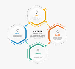 Vector infographic label design with circle infographics template design and 4-5-6 options or steps. Can be used for process diagram, presentations, workflow layout, banner, flow chart, info graph.