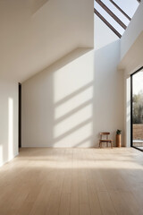 Obraz premium interior with shadow by window on white wall and floor. Beautiful modern style room