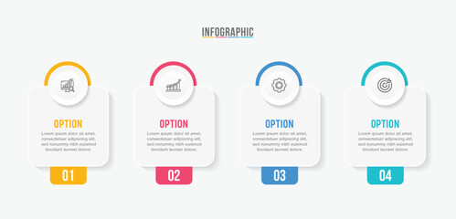 Timeline infographic template design. 3-4-5 options or steps business infographic template design. Can be used for process diagram, presentations, workflow layout, flow chart, steps, banner.