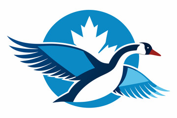 Obraz premium Canada Goose Flying Winter Logo