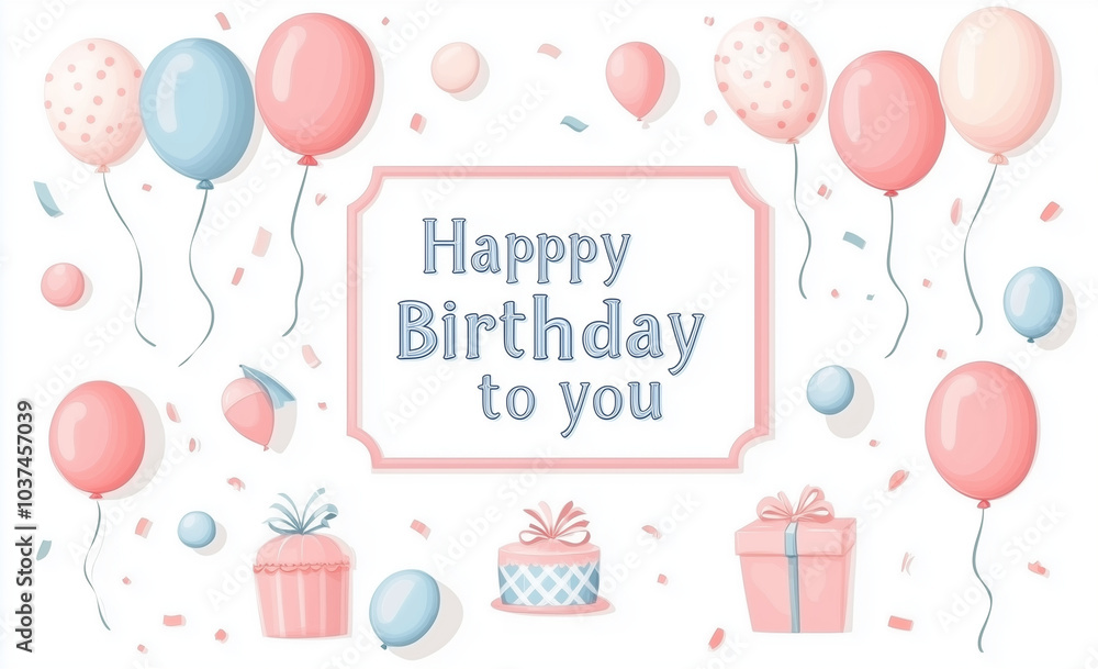 Fototapete a colorful birthday banner with the text 