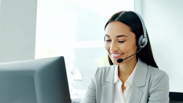 Smiling Customer Service Representative with Headset