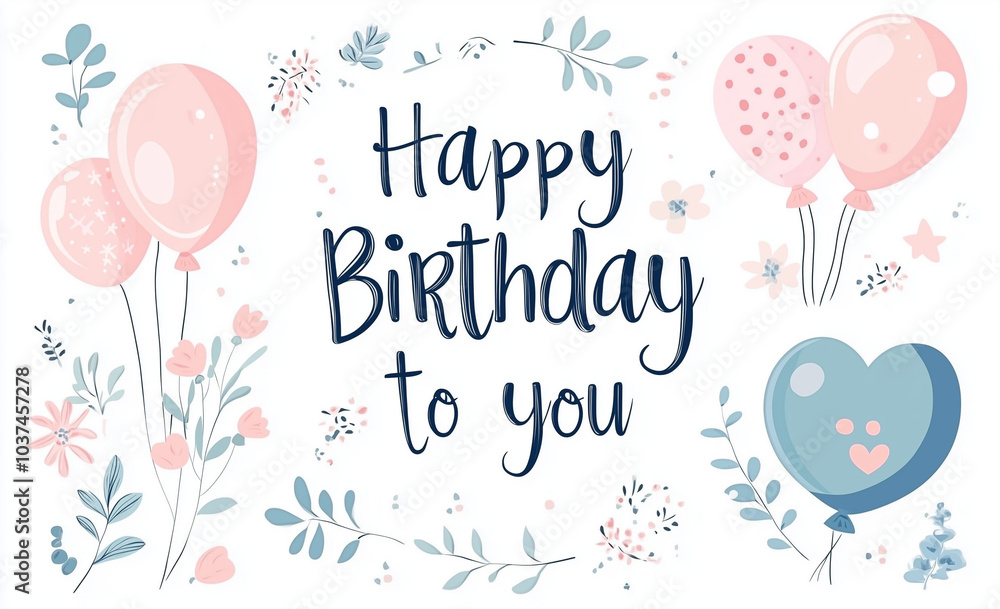 Fototapete a colorful birthday banner with the text 