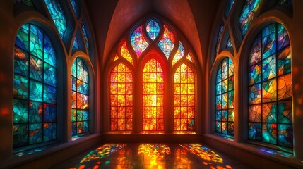 Obraz premium Pattern of stained glass panel