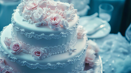 Marriage anniversary cake with pink rose wallpaper cake background image
