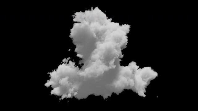 3D big cloud with alpha channel and looping animation. Slowly transforms in space