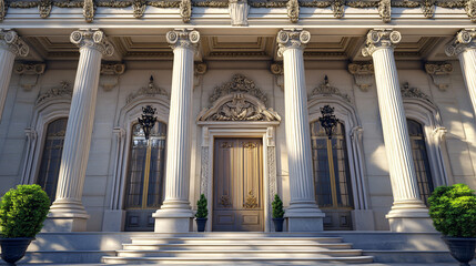 Obraz premium A majestic facade with grand columns and elaborate details