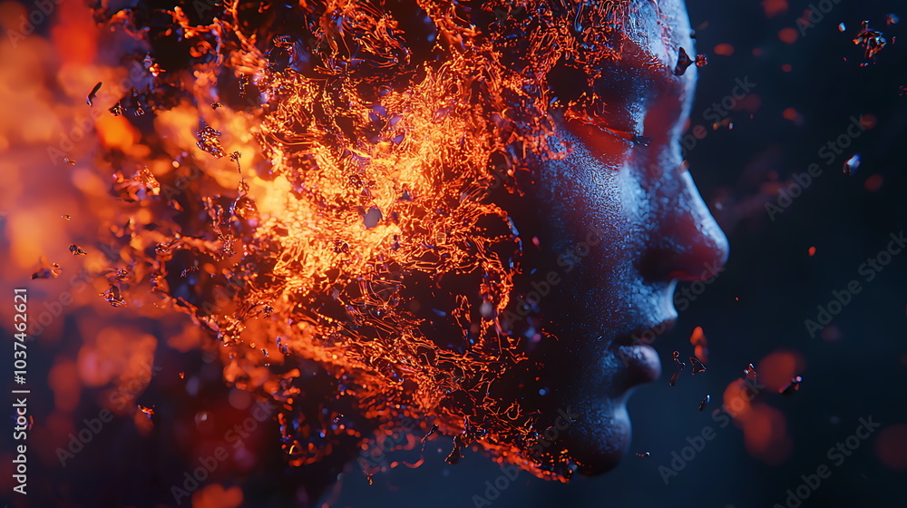 Leinwandbilder ethereal burst of fiery emotion an abstract representation of energy and passion captured in a strik