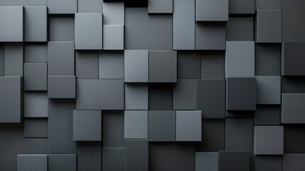 This image showcases a modern design featuring a geometric pattern of black textured blocks arranged in a visually engaging format.