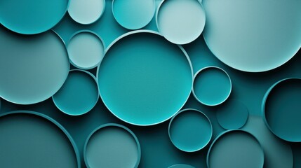 This image features a modern design with layered circles in shades of blue, showcasing a colorful and textured geometric pattern.