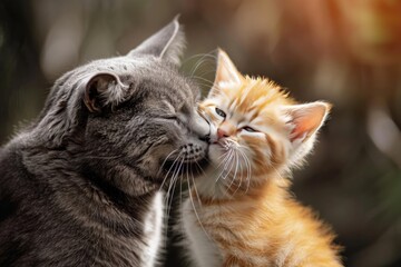 funny thank you kiss card with animals